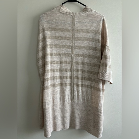 Pure collection linen blend striped cardigan beige tan sz US 6 - Picture 7 of 12